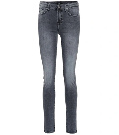 7 For All Mankind Pyper Mid-rise Skinny Jeans In Grey