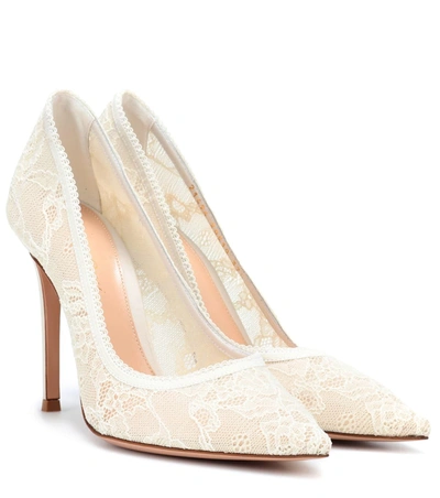 Gianvito Rossi Liliane Lace Pumps In White