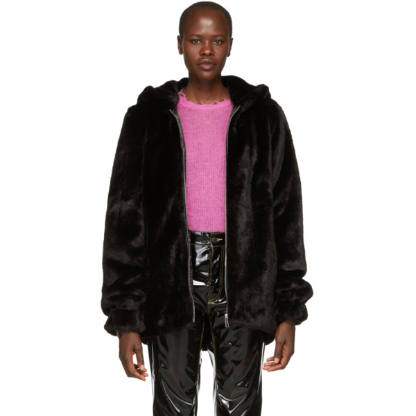 helmut lang hooded mink bomber