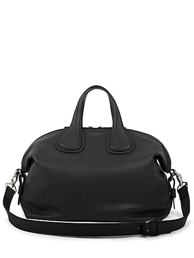 Givenchy Nightingale Medium Leather Bag In Nero