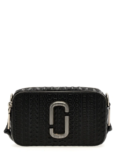 Marc Jacobs The Monogram Debossed Snapshot Crossbody Bags In Black