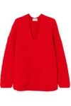 Acne Studios Deborah Ribbed Wool Sweater In Red