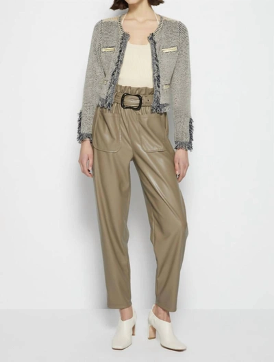Jonathan Simkhai Marleigh Recycled Knitwear Jacket With Pockets In Taupe In Grey