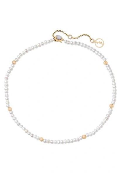 Anissa Kermiche 14-karat Gold Pearl Anklet