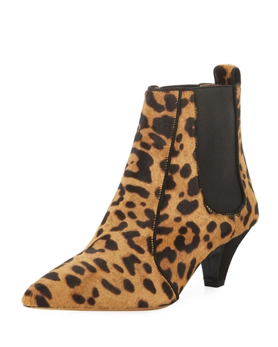 Tabitha Simmons Women's Effie Pointed Toe Leopard-print Kitten-heel Booties