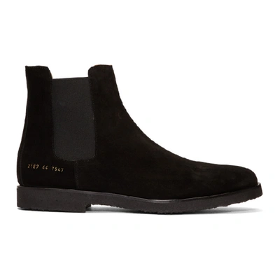 Common Projects Men's Calf Suede Chelsea Boot, Black
