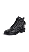 Rag & Bone Cannon Zip-up Embellished Leather Combat Boots In Leopard