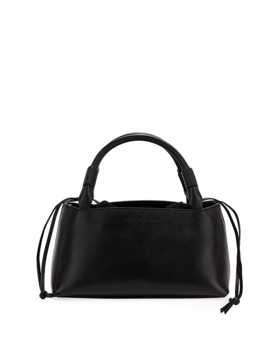 Carolina Santo Domingo Sirena Leather & Suede Drawstring Top Handle Bag In Black