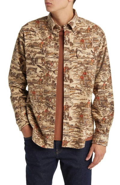 Brooks Brothers Archive Hunting Print Flannel Button-down Shirt In Scenic