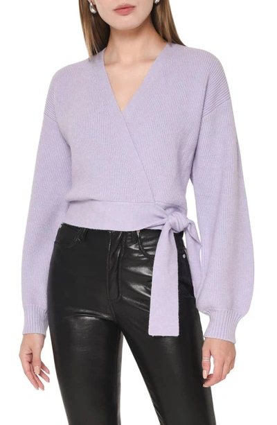 Wayf Sterling Wrap Sweater In Lilac