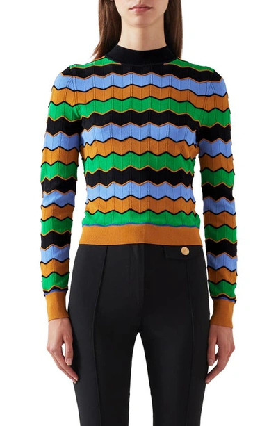 Lk Bennett Elina Stripe Sweater In Bla-multi