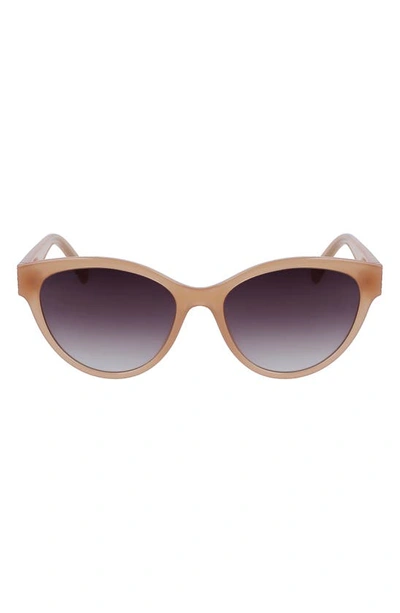 Lacoste 55mm Gradient Cat Eye Sunglasses In Beige