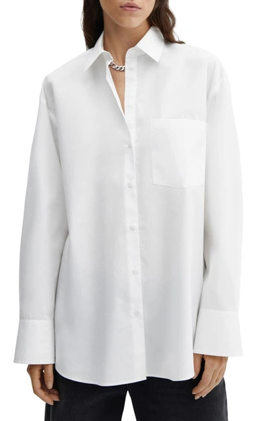 Mango Juanes Oversize Button-up Shirt In White