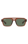 Ray Ban Corrigan Irregular 54mm Rectangular Sunglasses In Transparent Brown