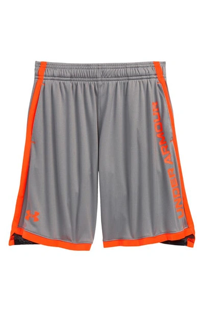 Under Armour Kids' Ua Stunt 3.0 Performance Athletic Shorts In Concrete