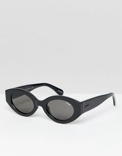 Quay See Me Smile Oval Sunglasses - Black
