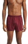 Lunya Washable Silk Boxer Shorts In Calliope Wine