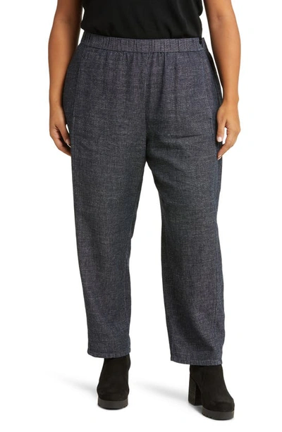 Eileen Fisher Lantern Hemp & Organic Cotton Ankle Pants In Denim