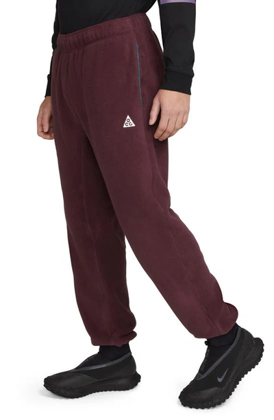 Nike Polar Fleece Sweatpants In Night Maroon/ Deep Jungle