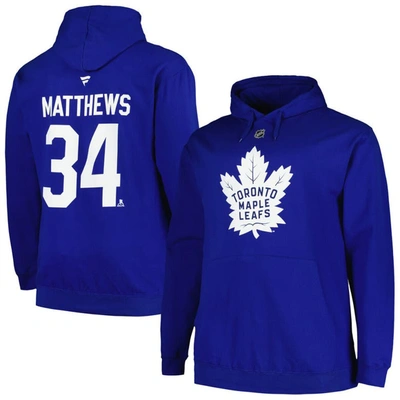 Profile Men's  Auston Matthews Blue Toronto Maple Leafs Big And Tall Name And Number Pullover Hoodie