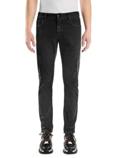 Fendi Men's Allover Ff Print Straight-leg Jeans In Black