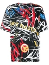 Love Moschino Logo Graffiti Print T-shirt - Black