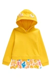 Tucker + Tate Kids' Animal Ear Ruffle Hem Hoodie In Yellow Lily- Ivory Izzy Floral