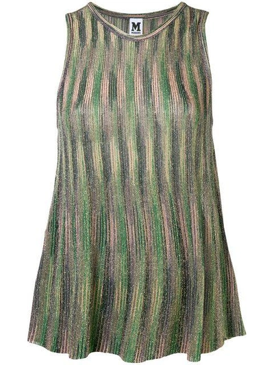 M Missoni Patterned Woven Vest In Green