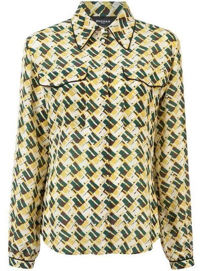 Rochas Graphic Print Shirt In Green