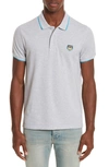 Kenzo Pique Polo In Grey