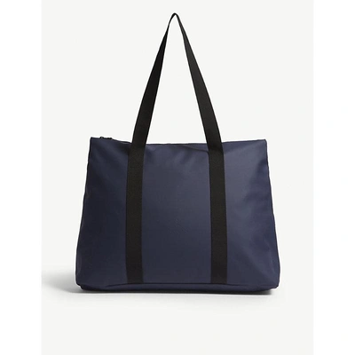 Rains Blue Waterproof City Tote Bag