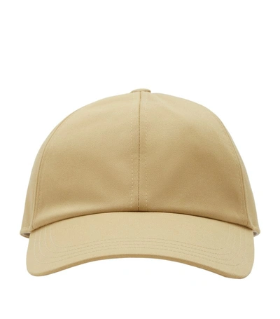 Burberry Check-lined Baseball Cap In Flax