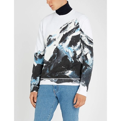 Hugo Mountain-print Stretch-cotton Sweatshirt In Open Miscellaneous