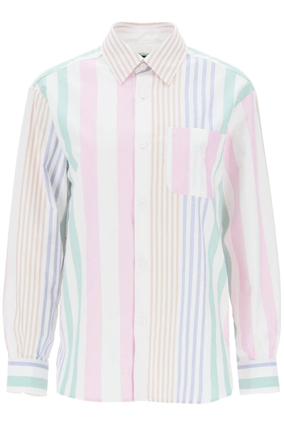 Apc Sela Striped Oxford Shirt In Neutral