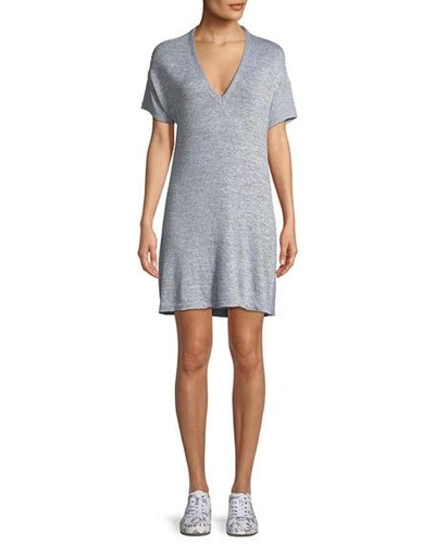 Rag & Bone Rosalind V-neck Short-sleeve Dress In Gray