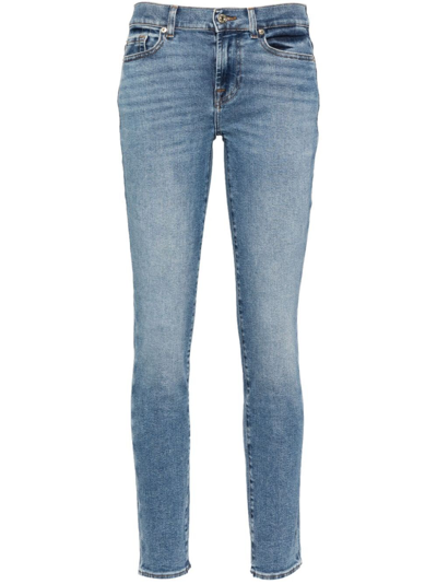 7 For All Mankind Roxanne Low-rise Skinny Jeans In Blue