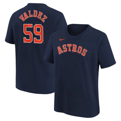 Nike Kids' Youth  Framber Valdez Navy Houston Astros Name & Number T-shirt