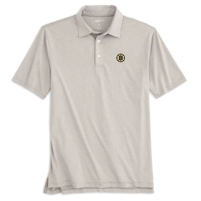 Johnnie-o Gray Boston Bruins Lyndon Striped Jersey Polo