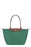 Longchamp Large Le Pliage Tote In Green