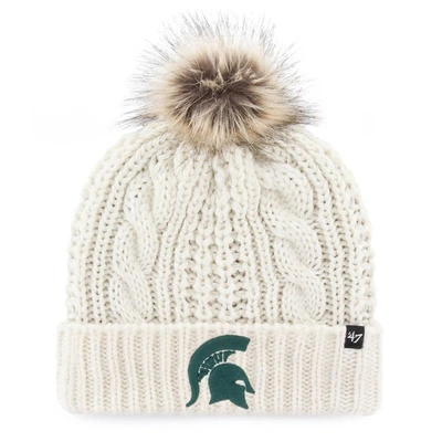 47 ' White Michigan State Spartans Meeko Cuffed Knit Hat With Pom In Cream