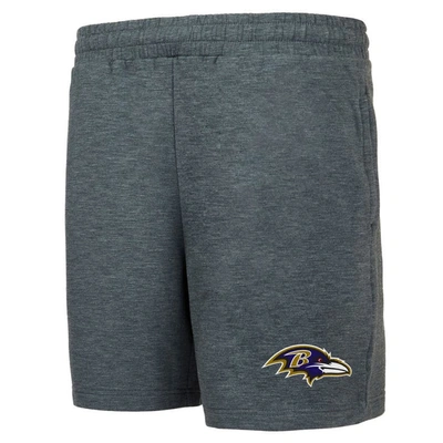 Concepts Sport Charcoal Baltimore Ravens Powerplay Tri-blend Fleece Shorts