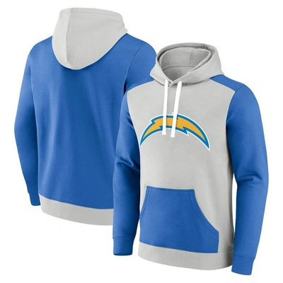 Fanatics Men's  Silver, Powder Blue Los Angeles Chargers Big And Tall Team Fleece Pullover Hoodie In Silver,powder Blue