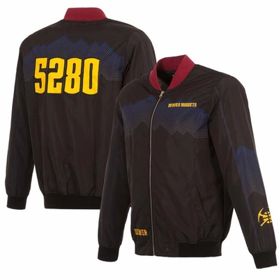 Jh Design Men's  Black Denver Nuggets 2023/24 City Edition Nylon Full-zip Bomber Jacket