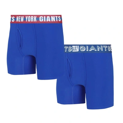 Concepts Sport New York Giants Gauge Knit Boxer Brief Two-pack In Royal,red