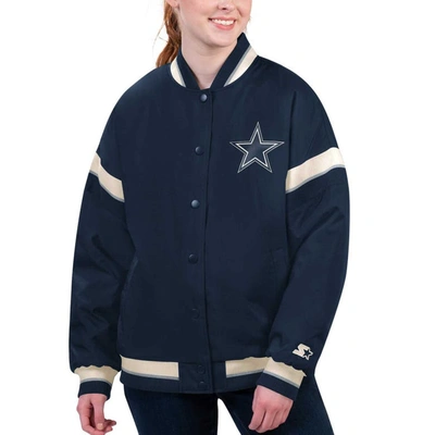 Starter Navy Dallas Cowboys Tournament Full-snap Varsity Jacket