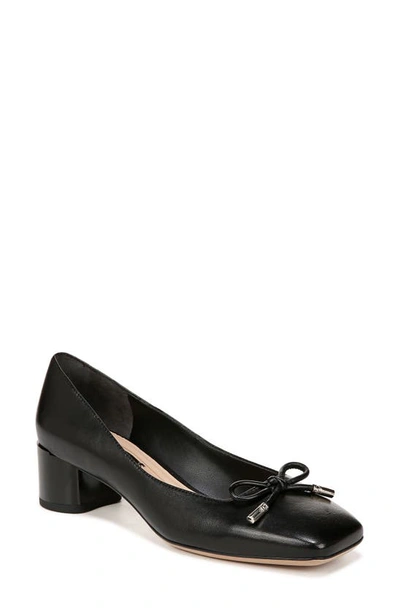 Franco Sarto Natalia Block Heel Pump In Black Leather