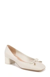 Franco Sarto Natalia Block Heel Pump In Cream White Leather