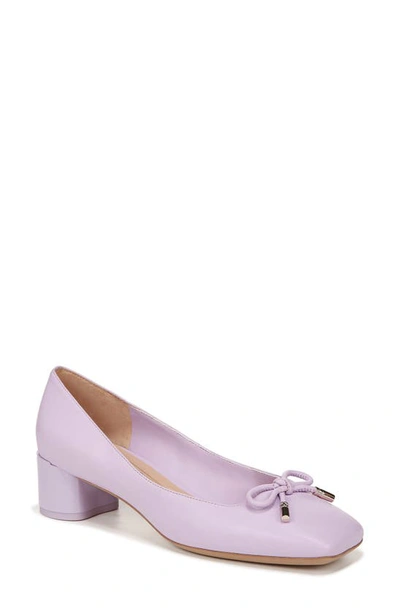 Franco Sarto Natalia Block Heel Pump In Lilac Purple Leather