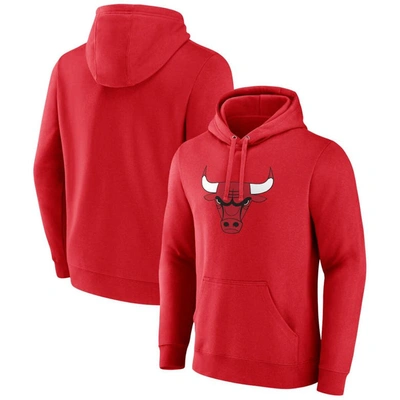 Fanatics Branded  Red Chicago Bulls Primary Logo Pullover Hoodie