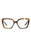 Prada 53mm Square Optical Glasses In Havana Transparent